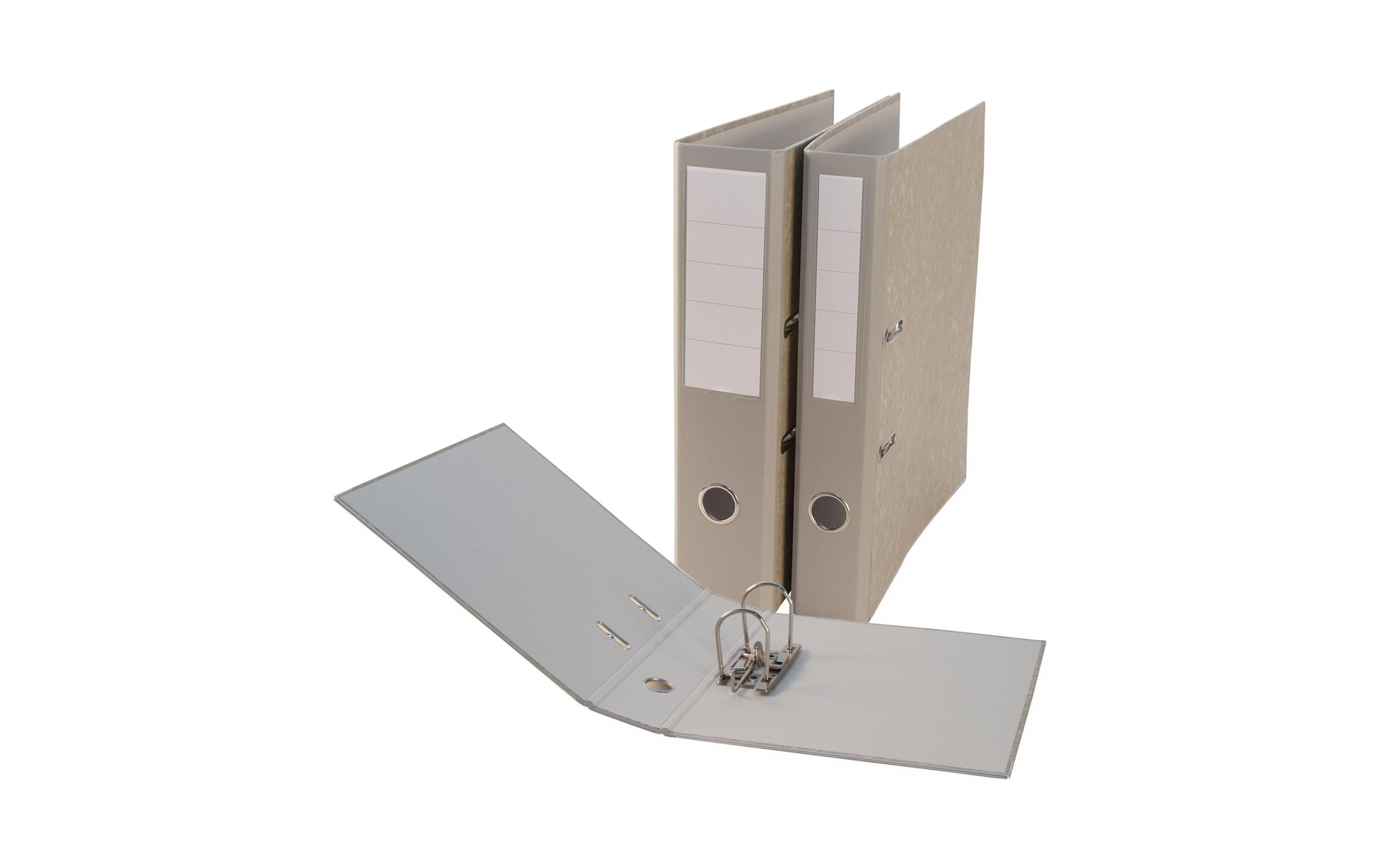 Ordner A4 7 cm, Grau-MarmorA4-Ringbuch mit Rückenschild und Griffloch