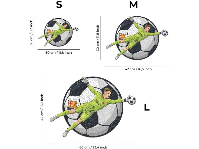 Iconic Puzzle FC Barcelona – Ter Stegen Offizielles Holzpuzzle, Grösse M