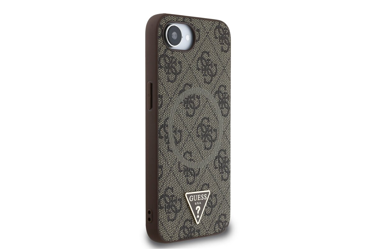 iPhone 16e MagSafe Leder Hardcase Hülle 4G Ring Triangle (GUHMPSE4P4TDPW) - Braun