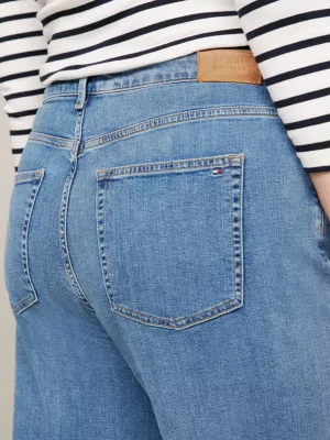 Calça jeans Curve de cintura alta e pernas largas até o tornozelo