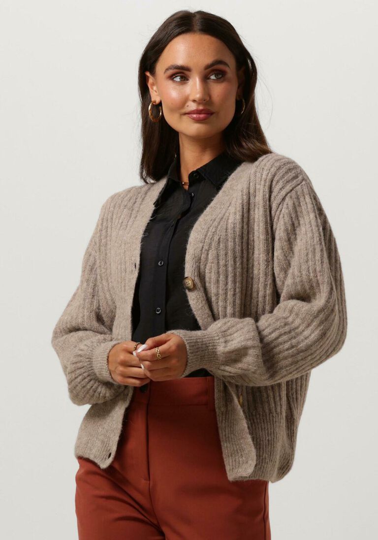 MODSTR\u00D6M camel modstr&ouml;m vest goldie cardigan