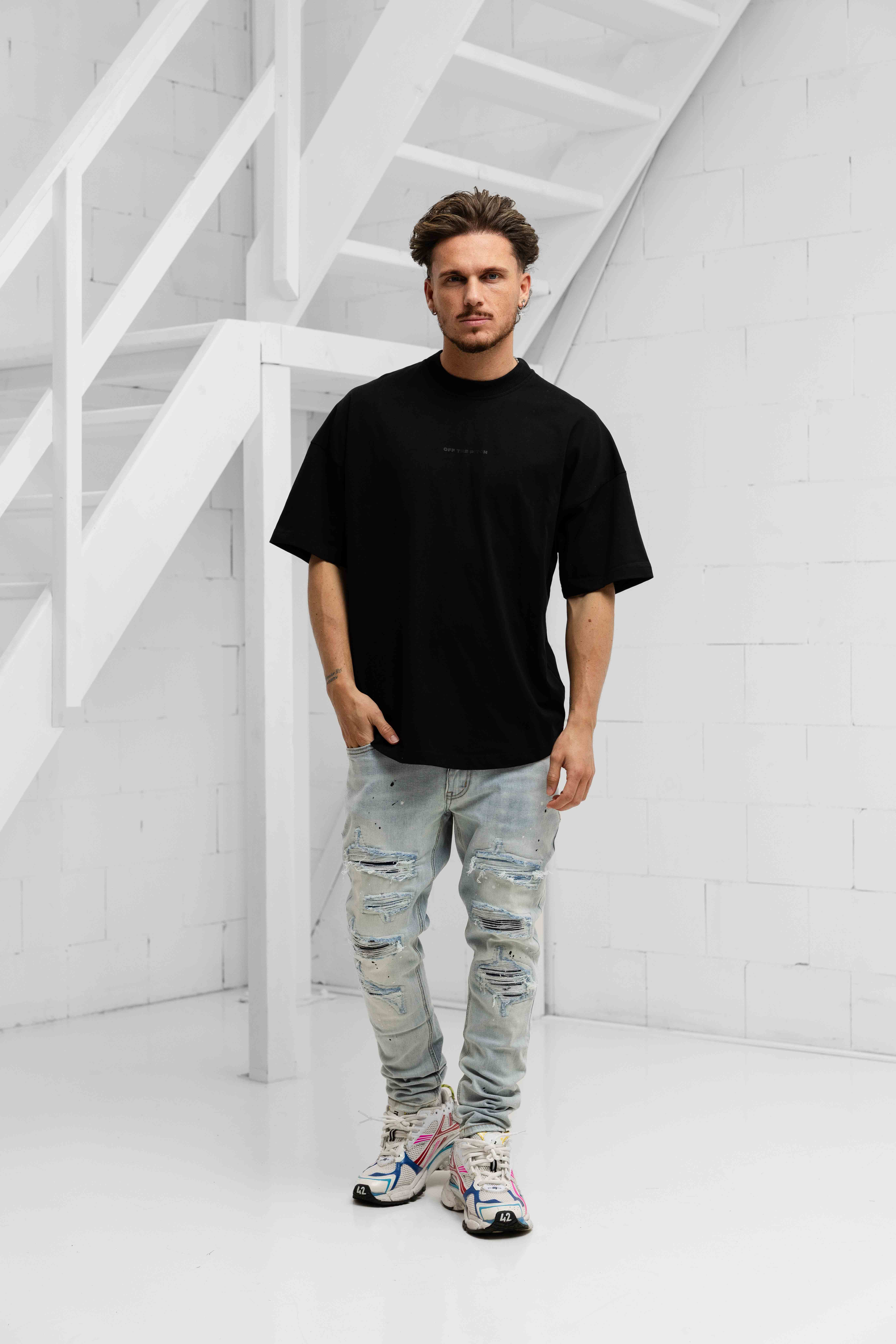 Off The Pitch Dragon Oversized T-Shirt Heren Zwart