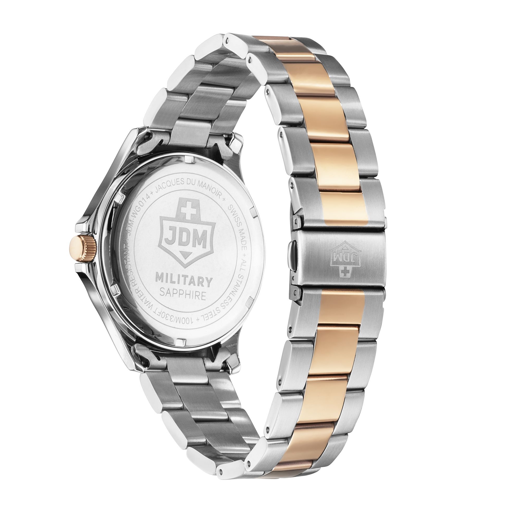 JDM Military Herren Armbanduhr Alpha Big Date Edelstahl JDM-WG014-02