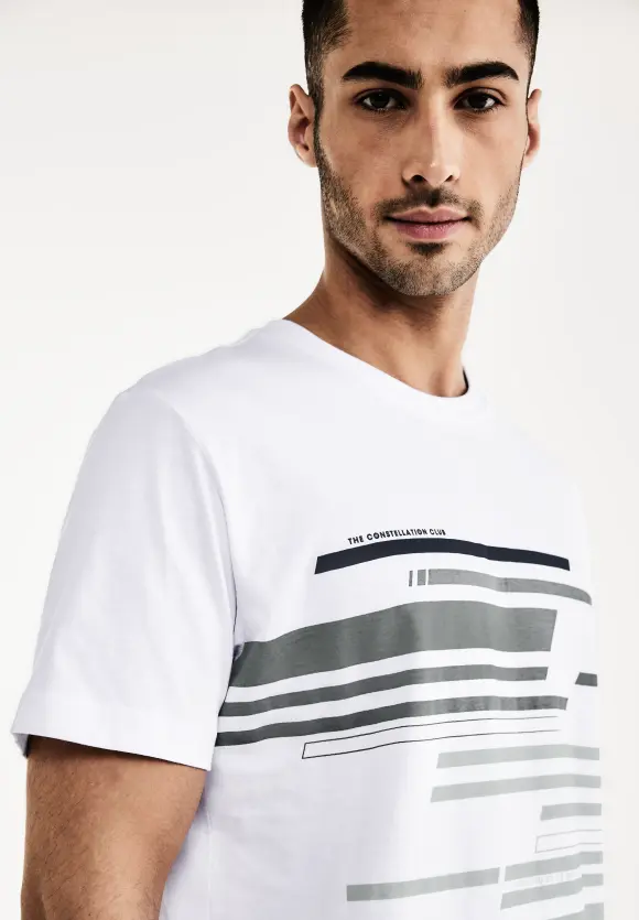 Shirt mit Brustprint - White