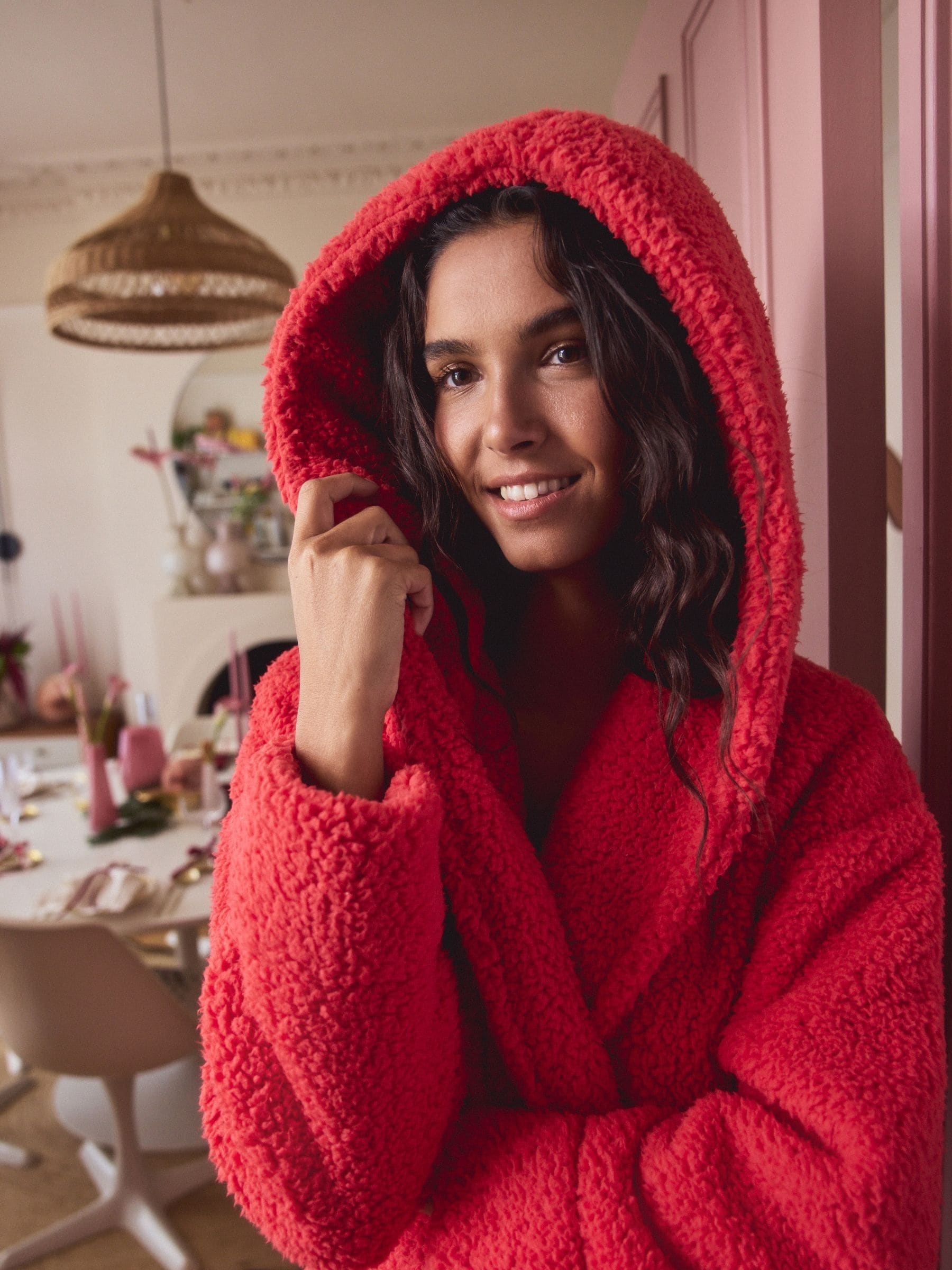 Rood - Teddy badjas