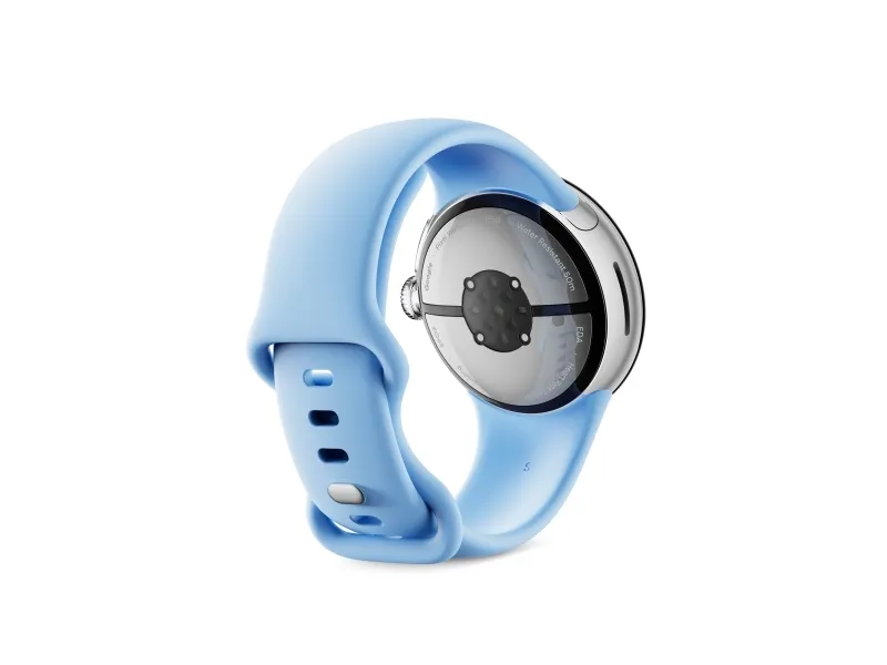 Google Pixel Watch 2 - Poleret sølvaluminium - smart ur med aktivt bånd - fluoroelastomer - bås - båndstørrelse: S/L - 32 GB - Bluetooth, Wi-Fi, NFC - 31 g