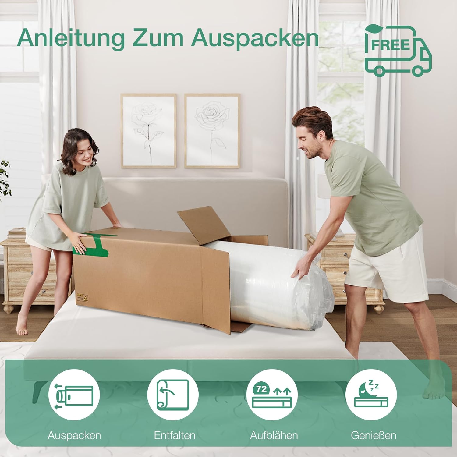 Novilla Matratze 120x200 cm 7 Zonen Tonnentaschenfederkernmatratze Härtegrad H3 Öko-Tex Zertifiziert Taschenfederkern mit Rundum Komfortschaum und Atmungsaktiver Bezug Matratzen Höhe 24 cm