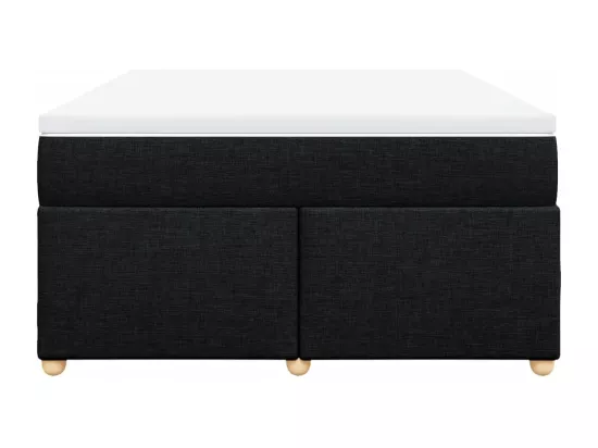 Sommier à lattes de lit avec matelas Noir 160x200 cm Tissu