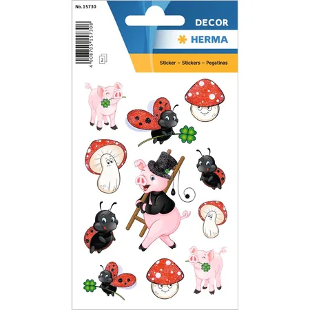 HERMA Sticker Glücksbringer mit Glitter