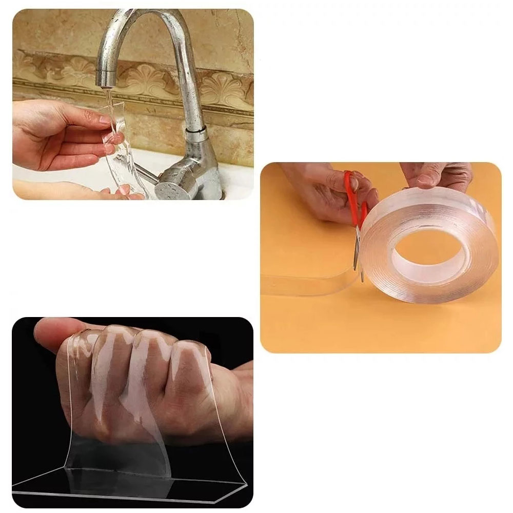 (2er Set) 20mmx5m Doppelseitiges Nano Klebeband Wasserdicht / Wiederverwendbar (Starke Klebekraft)