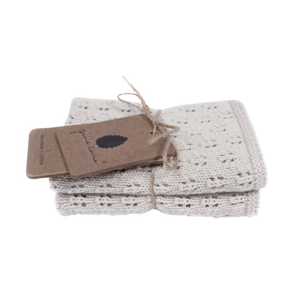 Pine Cone Washandjes - 2 Stuks - Natura