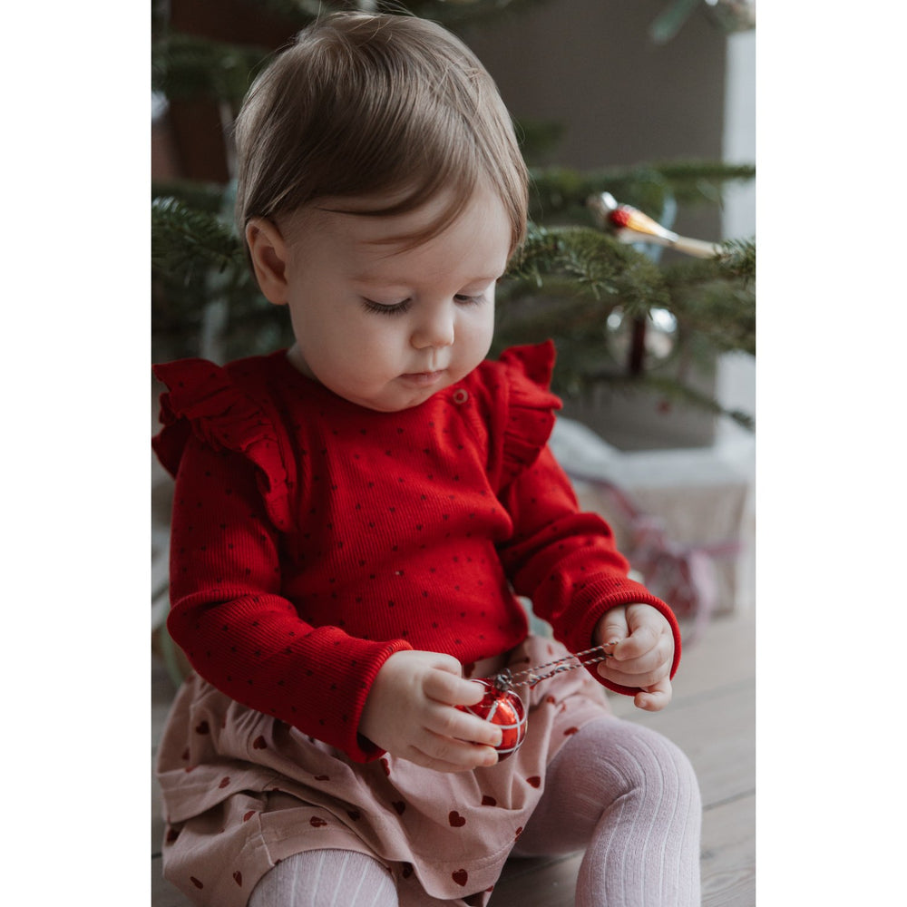 Køb Petit Piao Jet Red/Biking Red Body L/S Flæse Modal Heart