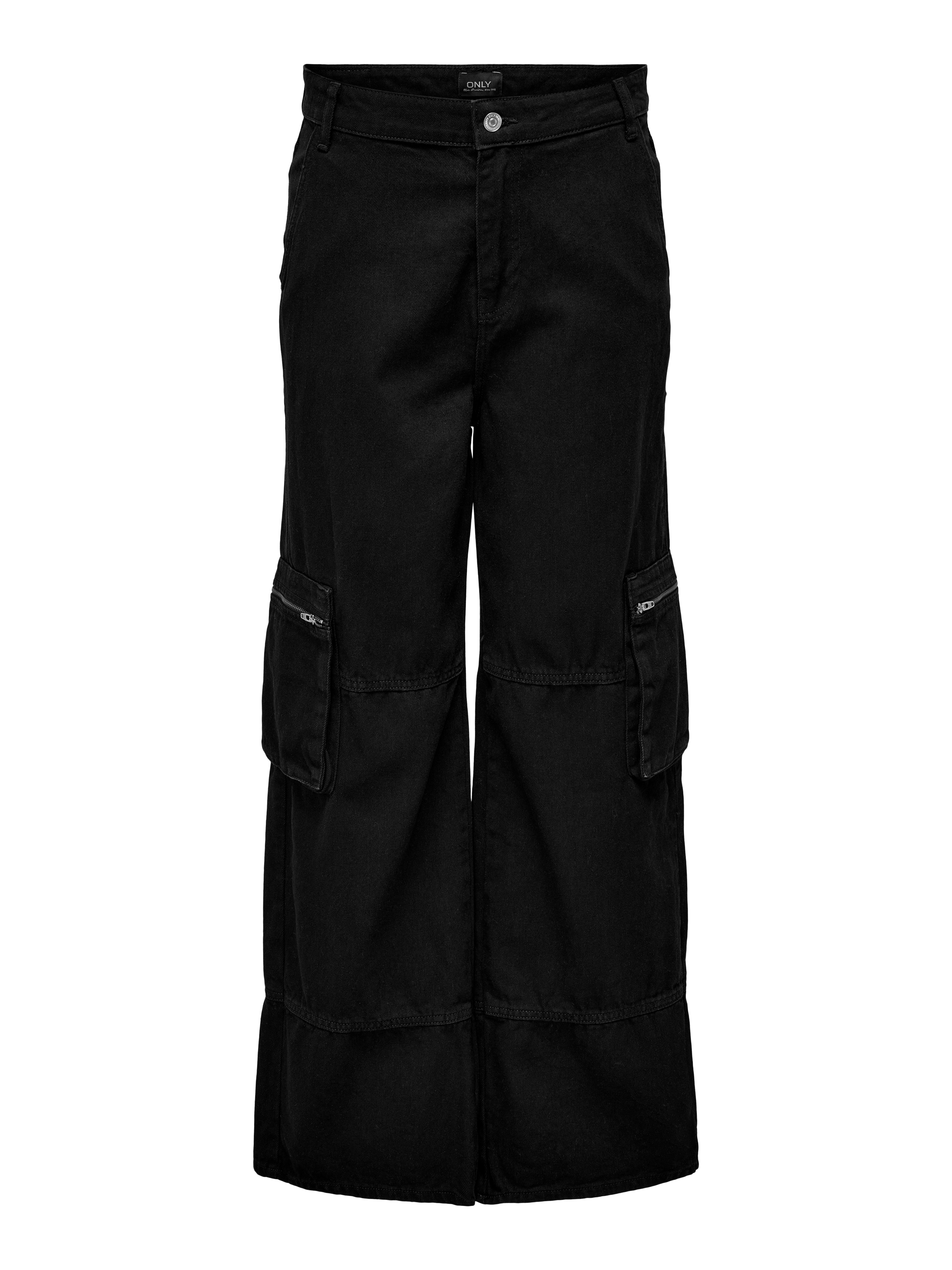 ONLCARO Mittlere Taille Karotte, locker geschnitten Jeans Black Denim