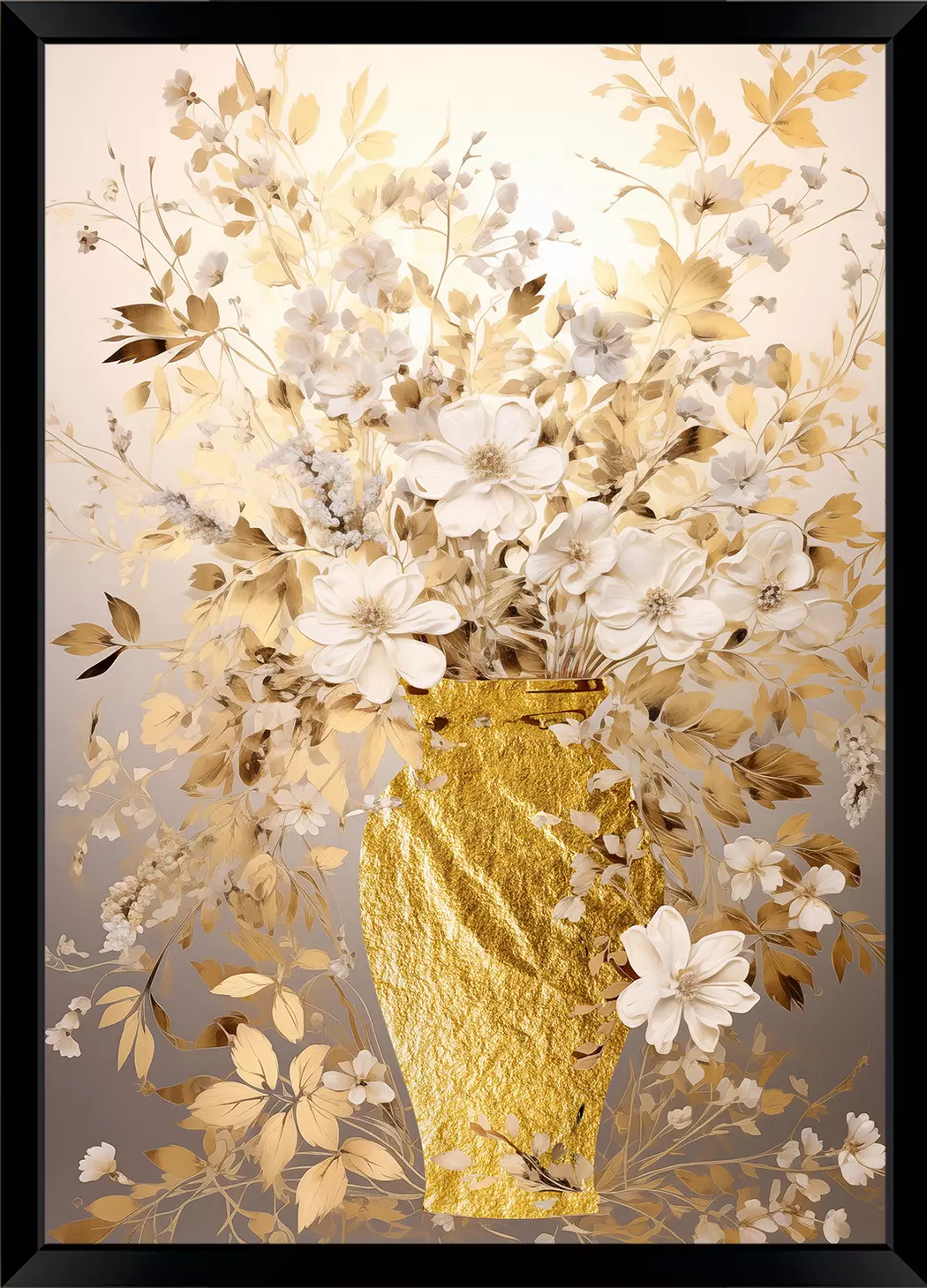 Wandbild 50 x 70 cm Golden Vase II
