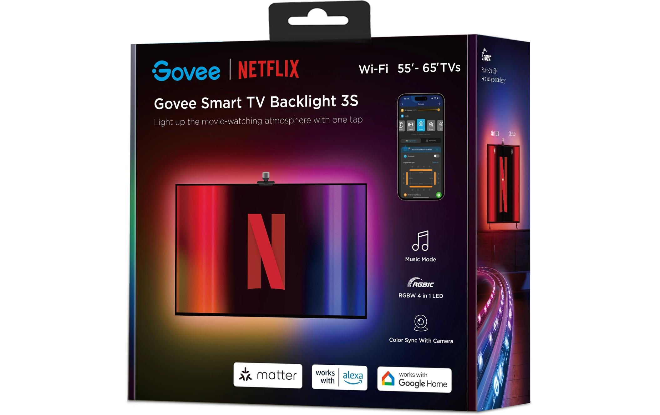 Envisual TV Backlight 3S Netflix Version, RGBICW, 55