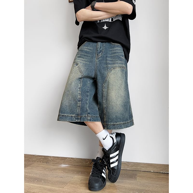 Plummie - Mid Rise Washed Denim Shorts