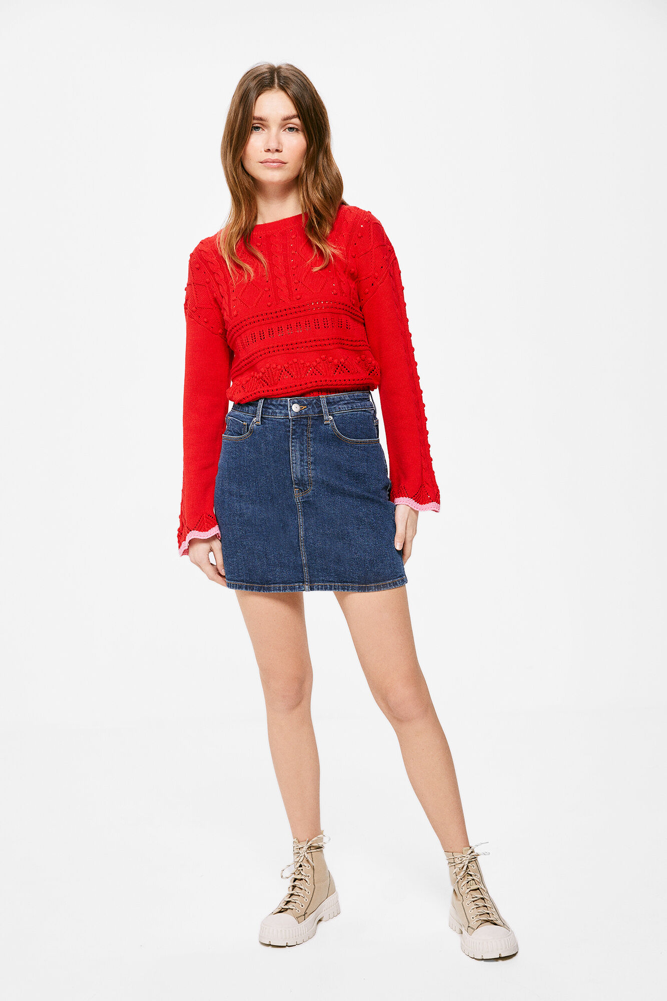 Minissaia jeans - azul médio
