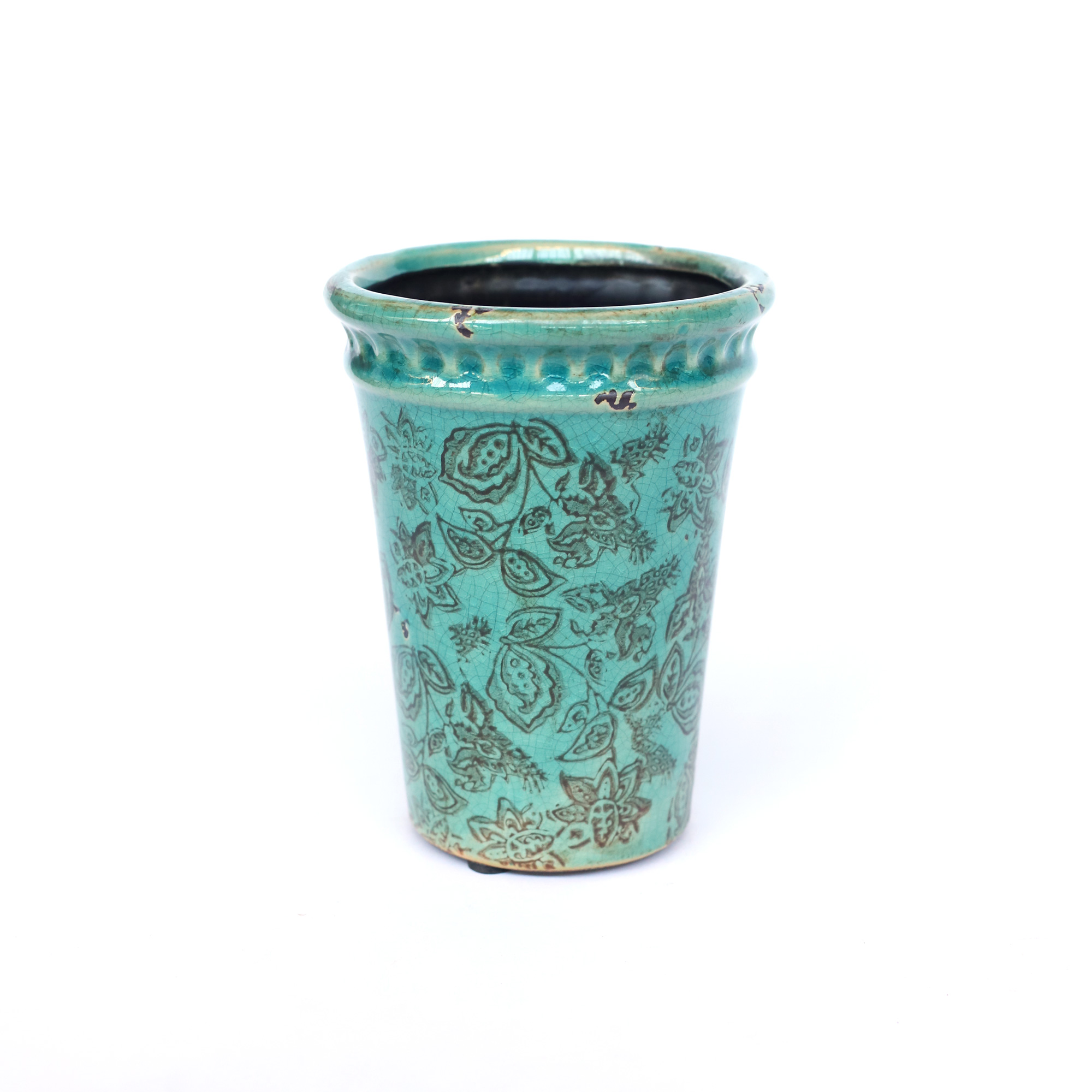 Pflanztopf 'Chinois' M im Vintagelook, antik-grün, H 16,5 cm, Ø 13 cm günstig bestellen
