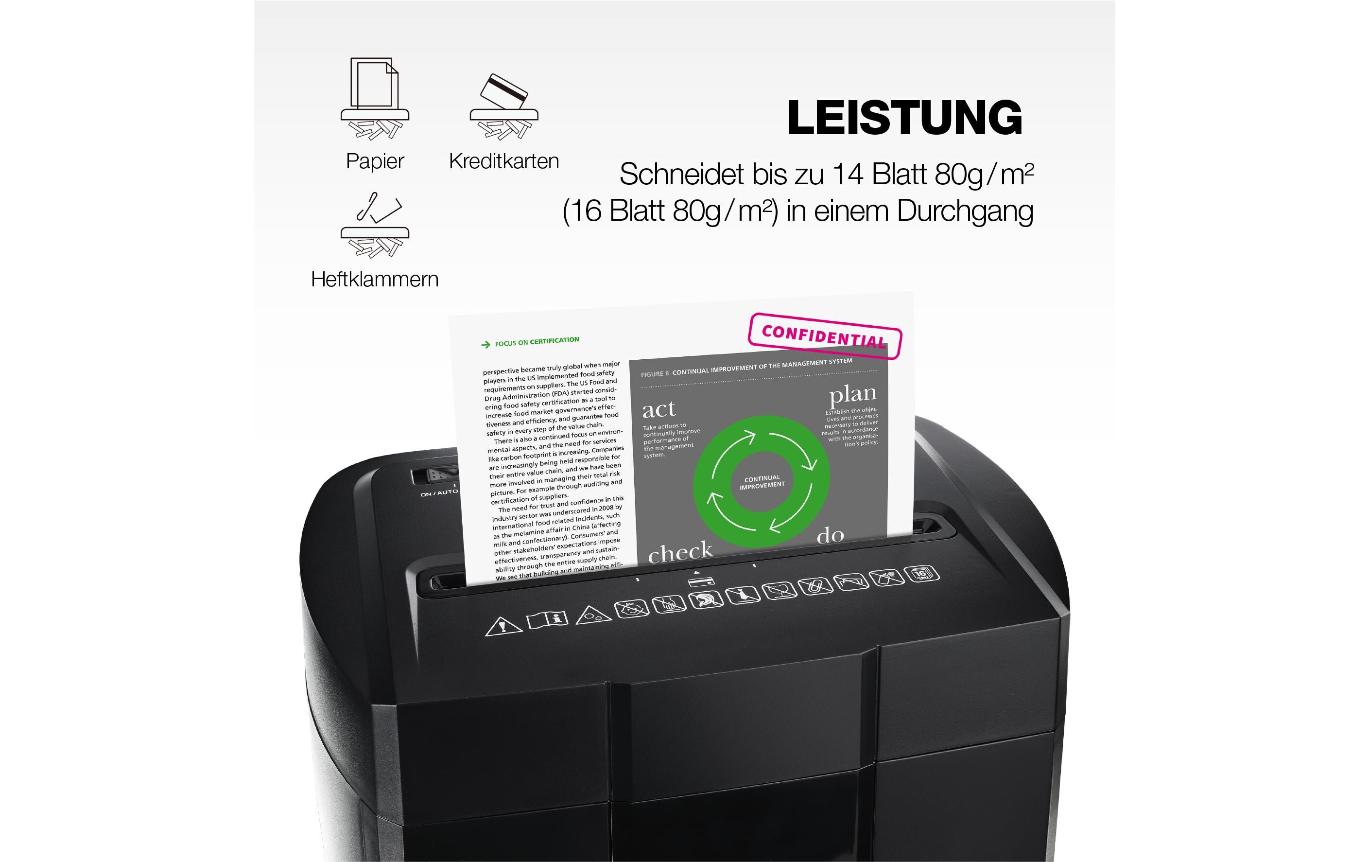 Aktenvernichter PS500-70OP P-4, 14 Blatt<br>Cross Cut Shredder