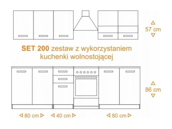 Meuble de cuisine Katia SET200 SONOMA WHITE