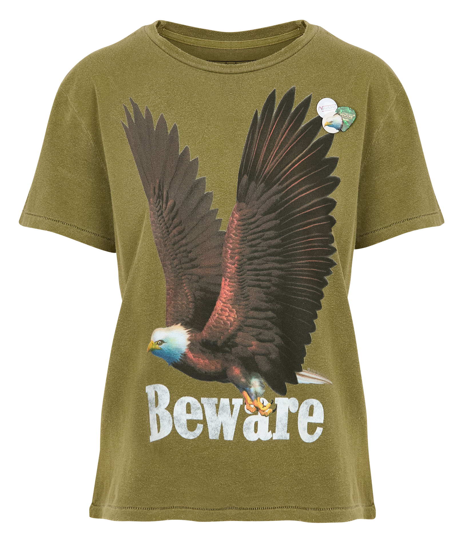 STARLIGHT BEWARE - Tee-shirt droit col rond sérigraphié en coton | Kaki