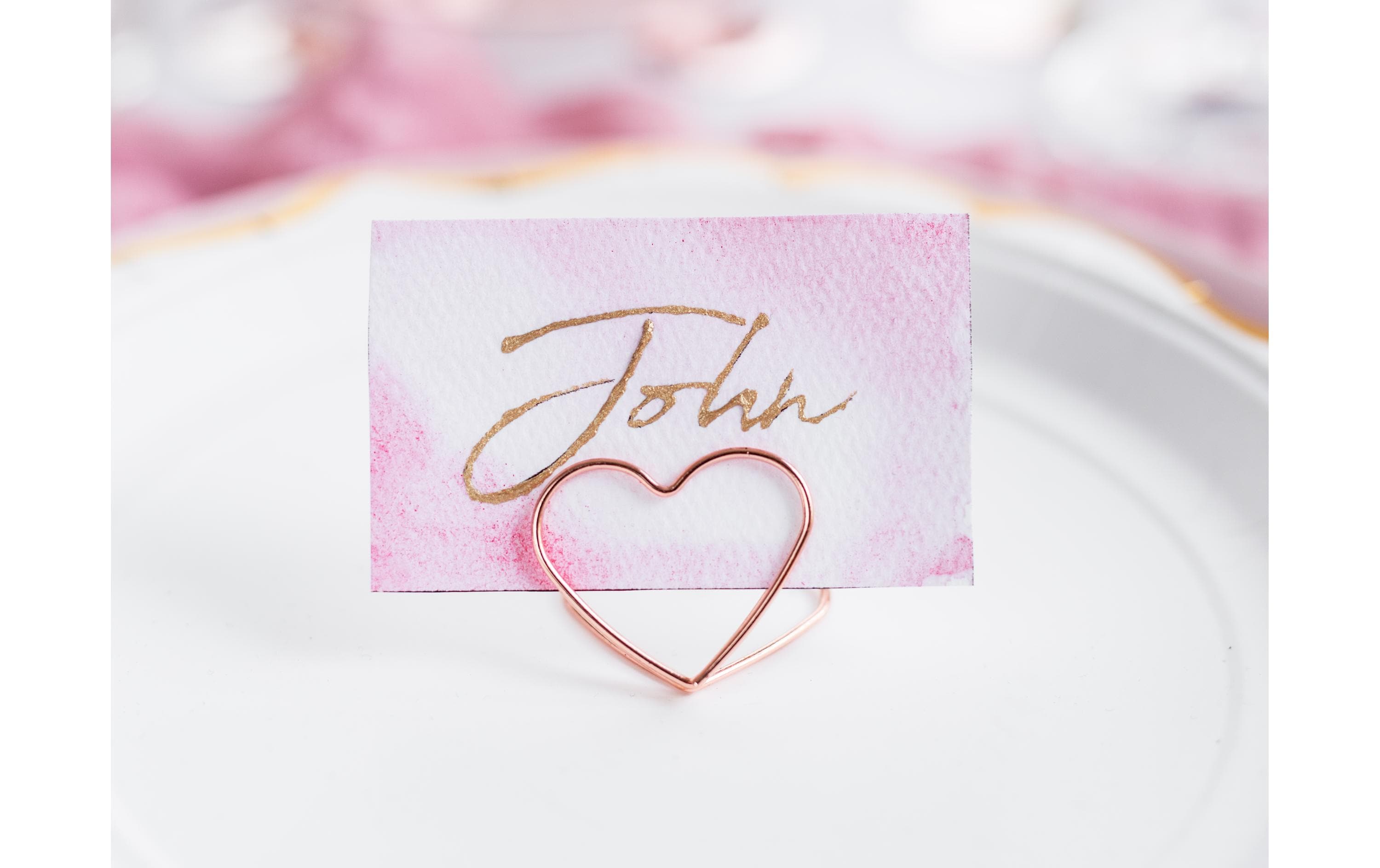 Tischkarte Halter Herz 2.5 cm, 10 Stück, RosegoldTischkartenhalter für den gedeckten Tisch an der Hochzeit und Festen wie Geburtstagspartys oder Silvester