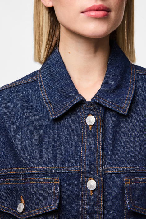 Pieces blauwe dames jas