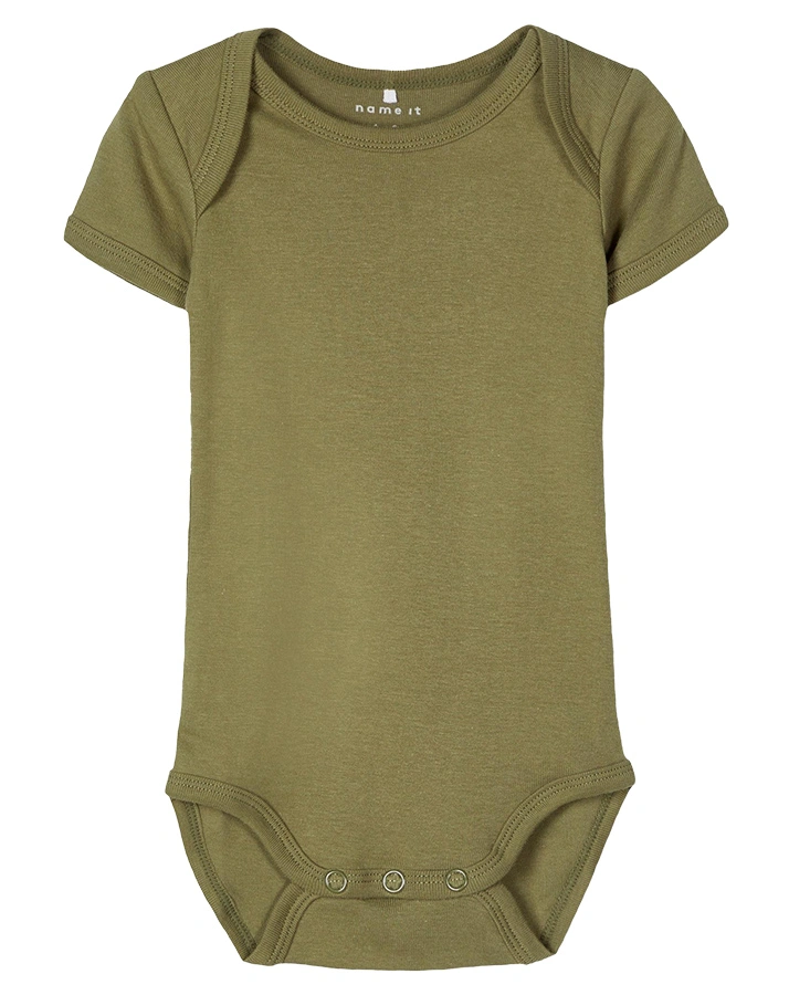 Kurzarm-Body NBFBODY – DINO 3er-Pack in green/weiß