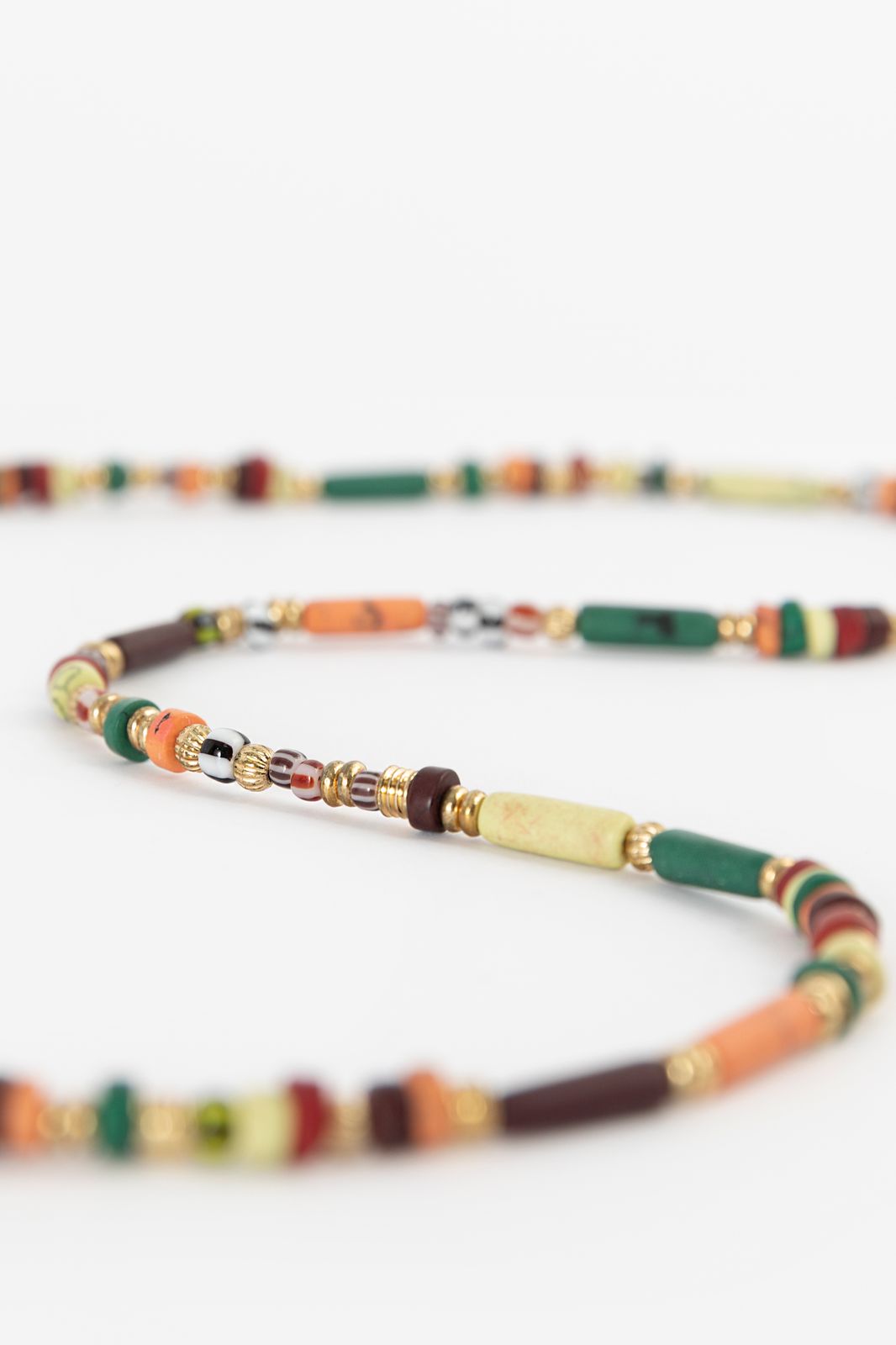 Lange ketting met multicolor kralen