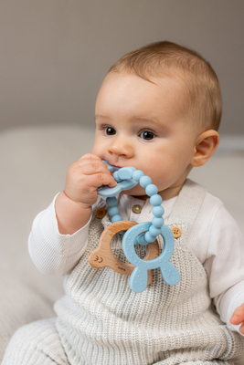 Teddykompaniet  Silikon & tre Bitering, Teal