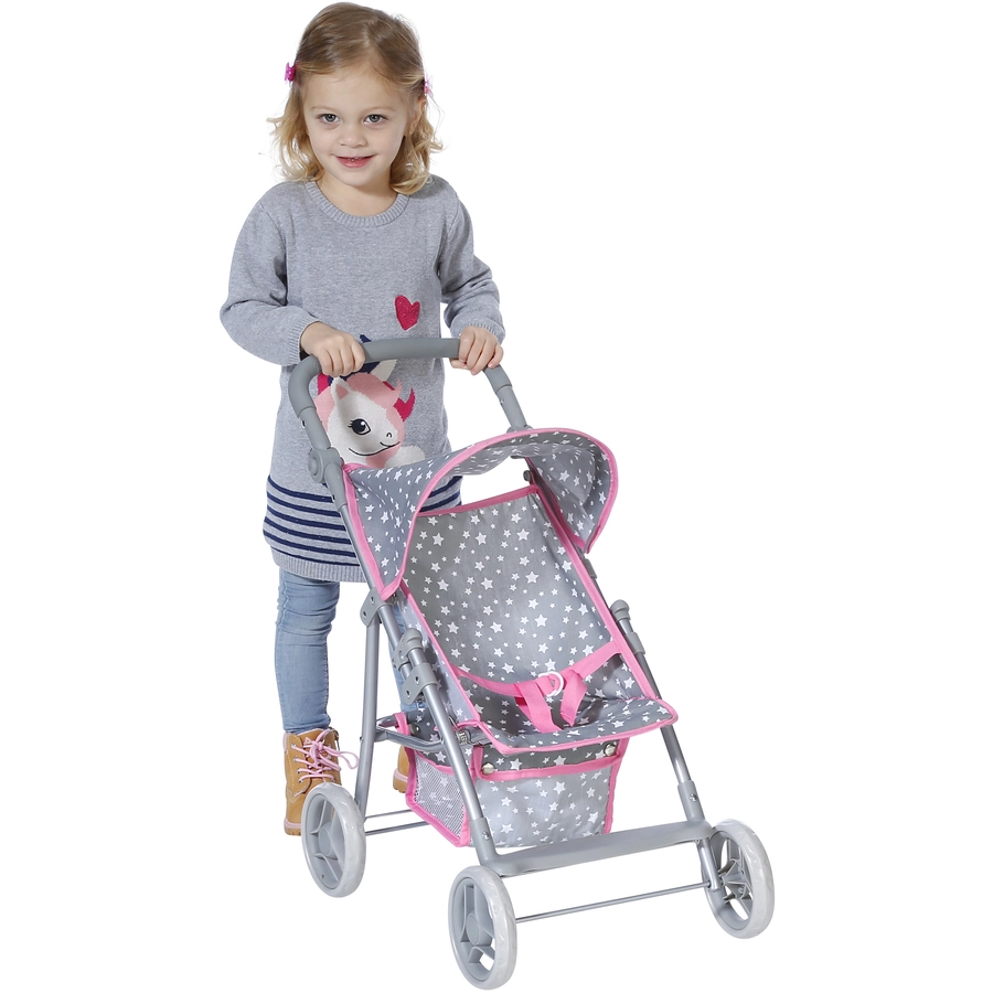 knorr toys® Puppenbuggy Liba - Star grey grau