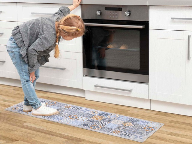 Primaflor-Ideen in Textil Küchenläufer »MOROCCAN TILES, Made in Belgium« rechteckig 6,5 mm Höhe Fliesen Design, Ornamente, 50x150 cm, rutschhemmend, waschbar