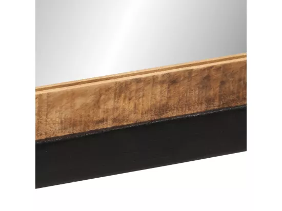 Miroir de salle de bain 55x1x60cm verre et bois massif manguier