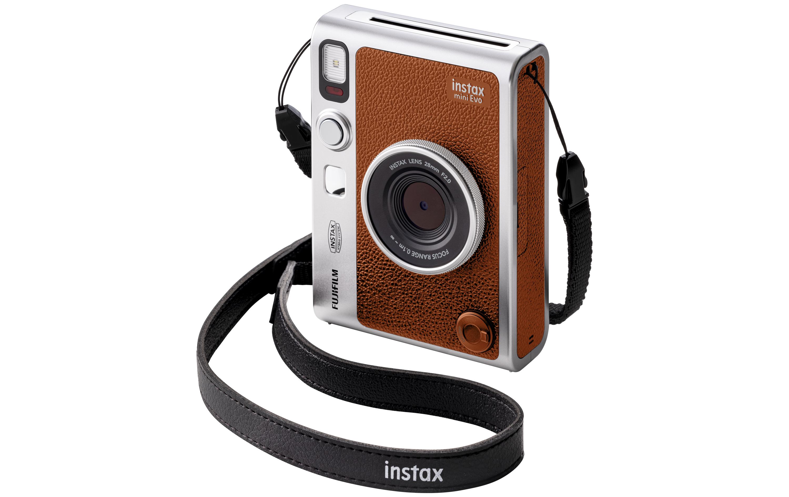 Fotokamera Instax Mini Evo Braun<br>Sofortbildkamera für ein einzigartiges Erlebnis