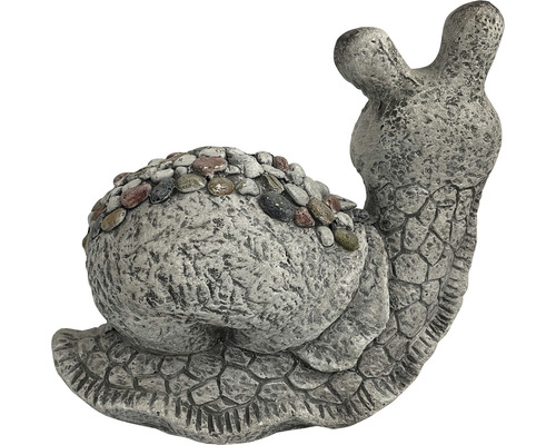 Tuinfiguur, decoratief figuur, Lafiora slak, glasvezel, 31 x 17 x 23,5 cm, grijs