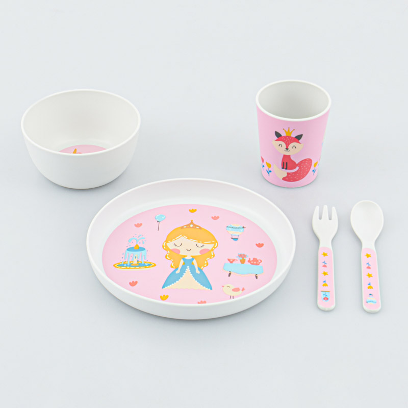 Set déjeuner enfant féérique rose