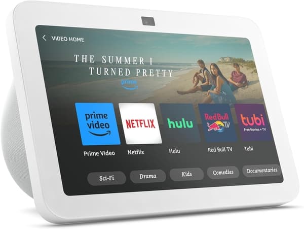 Amazon Echo Show 8 (3. generasjon) - Smart HD-berøringsskjerm med 3D-lyd, smarthus-hub og Alexa - Hvit