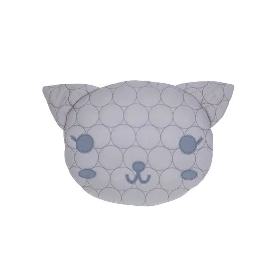 Lola Polka coussin tête de chat matelassé   de               Nattiot