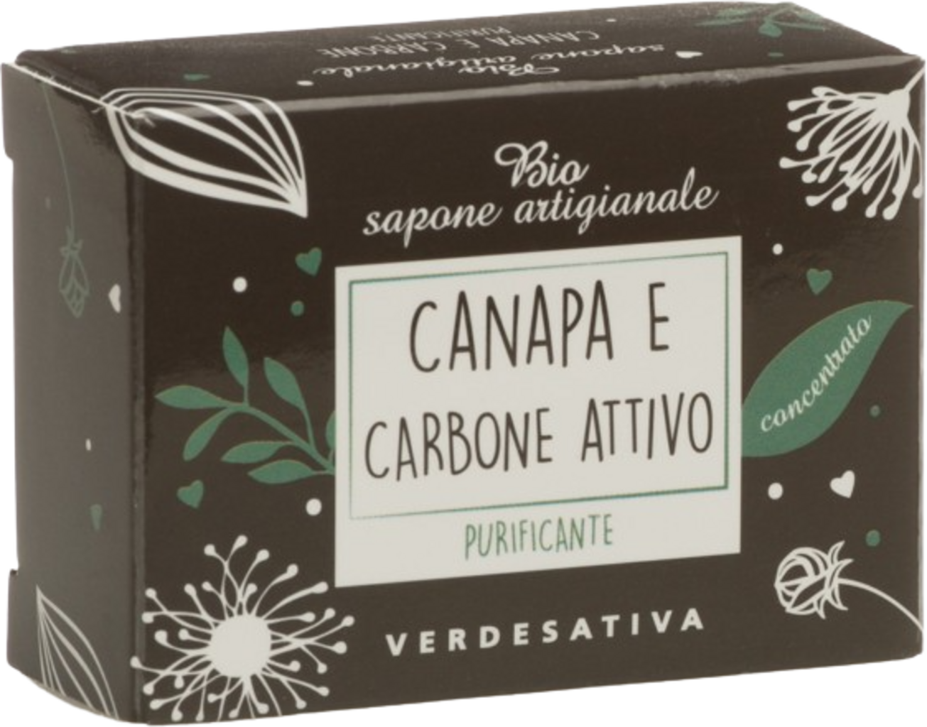 VERDESATIVA  Konzentrierte Seife Hanf & Aktivkohle, 100 g