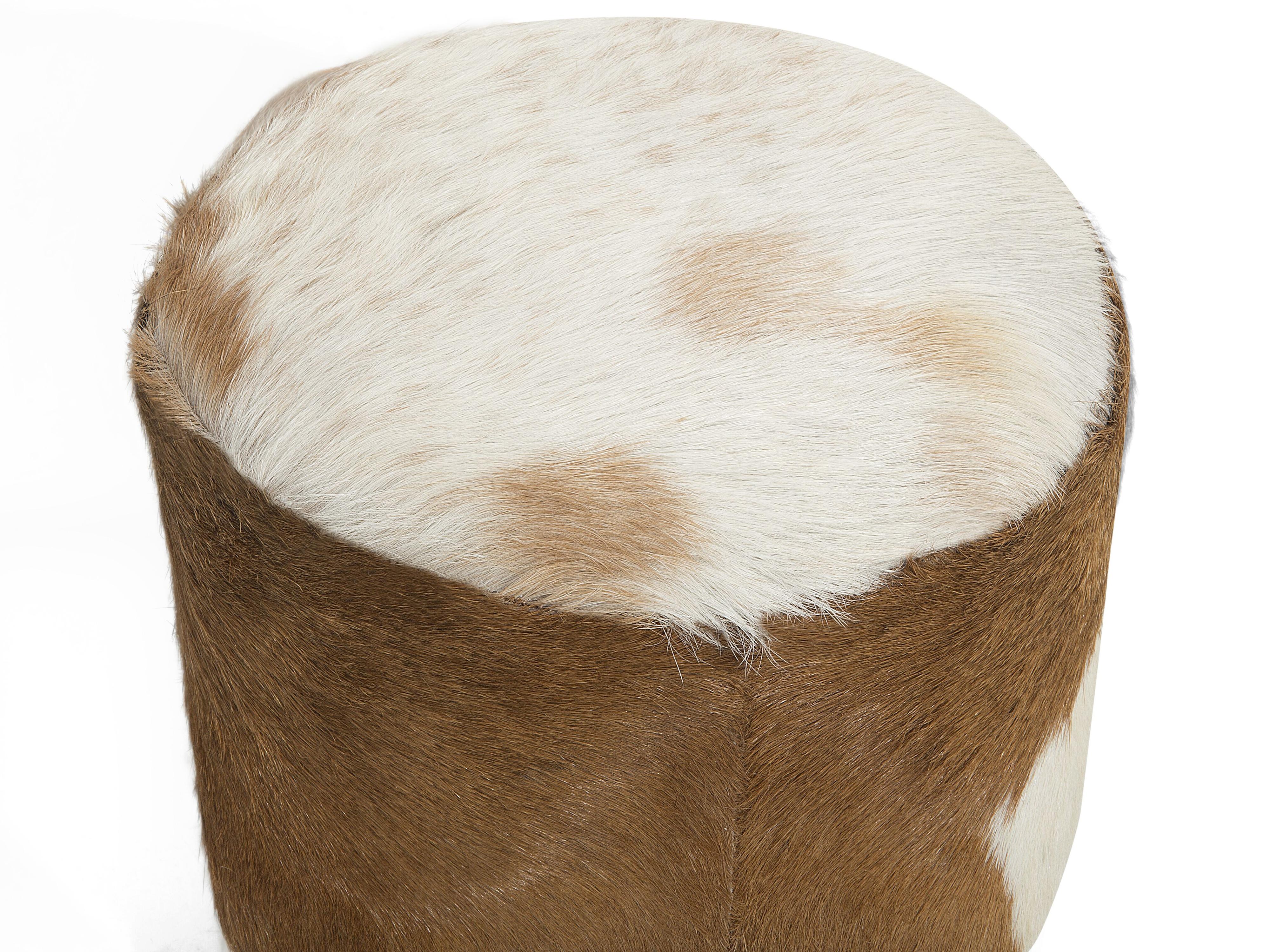 Hocker KENT Leer Goudbruin