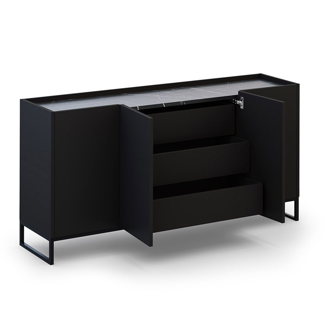Windsor & Co Buffet Helene noir - 160x40x80 cm