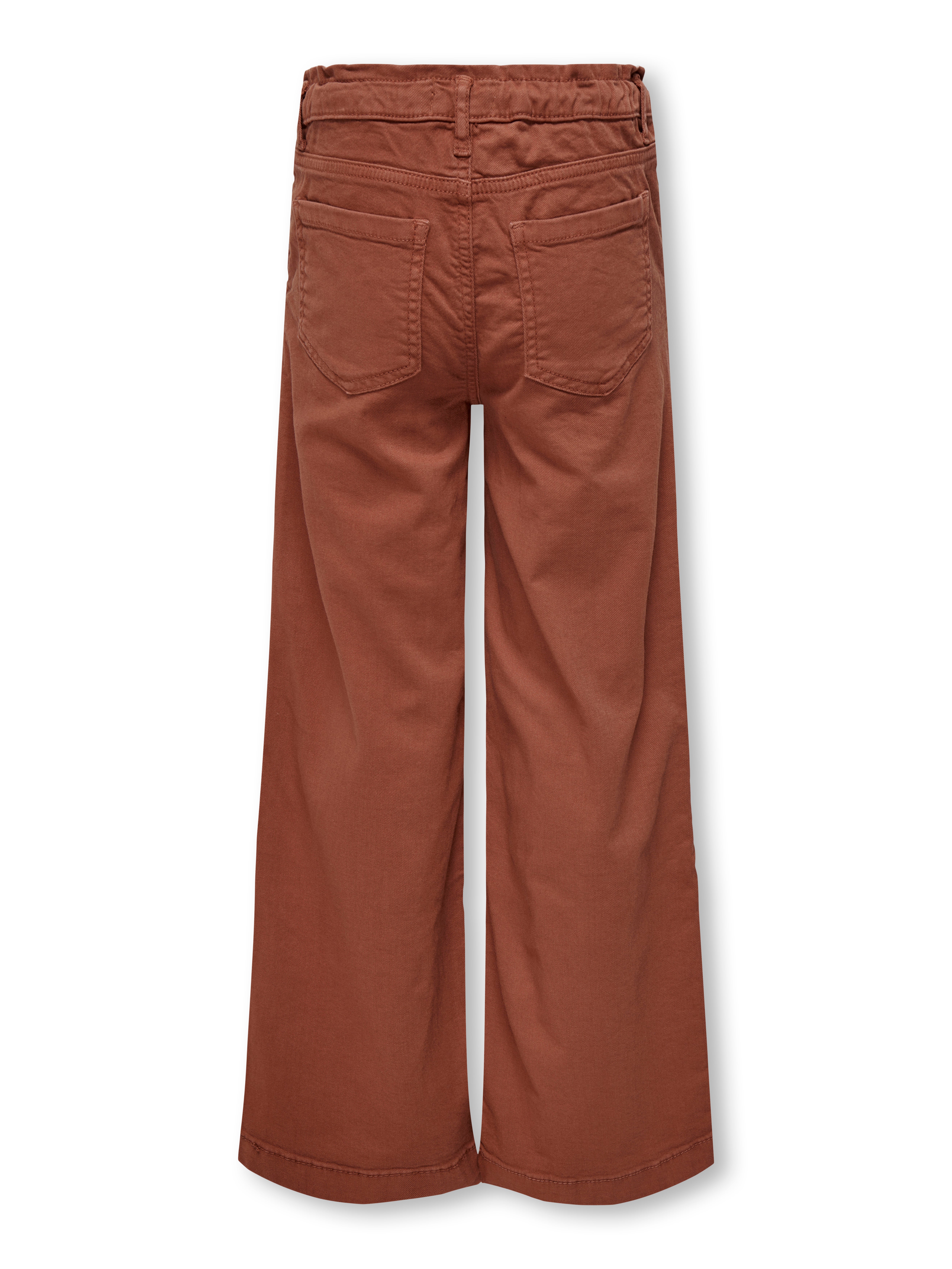 KOGNEW Mittlere Taille Verkürzt Hose mit weitem Beinschnitt Chutney