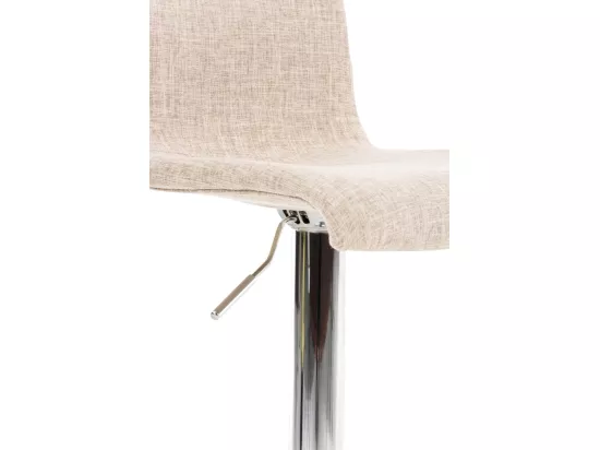 Tabouret de bar - Tissu & Métal chromé - Crème - Hover
