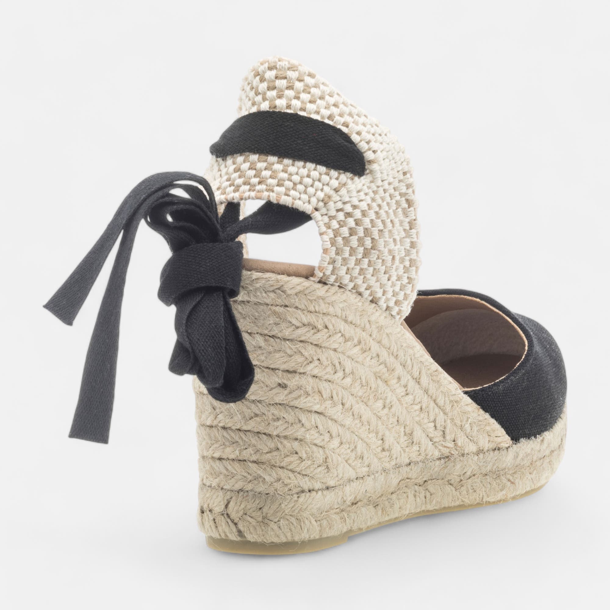 Espadrilles à talon compensé Femme noir