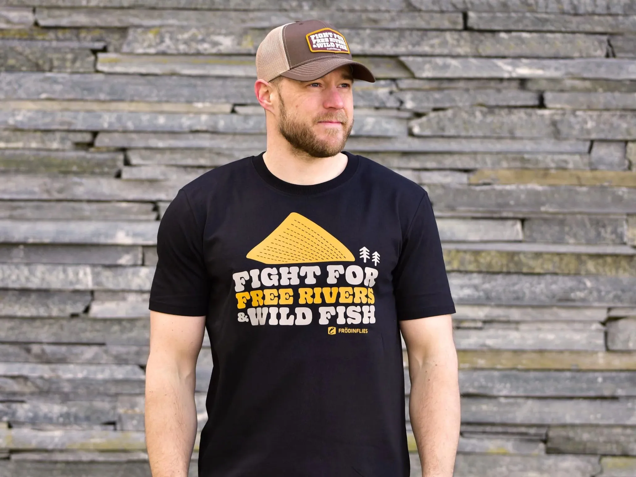 Frodin Flies Free Rivers & Wild Fish Hw T-Shirt Black Black