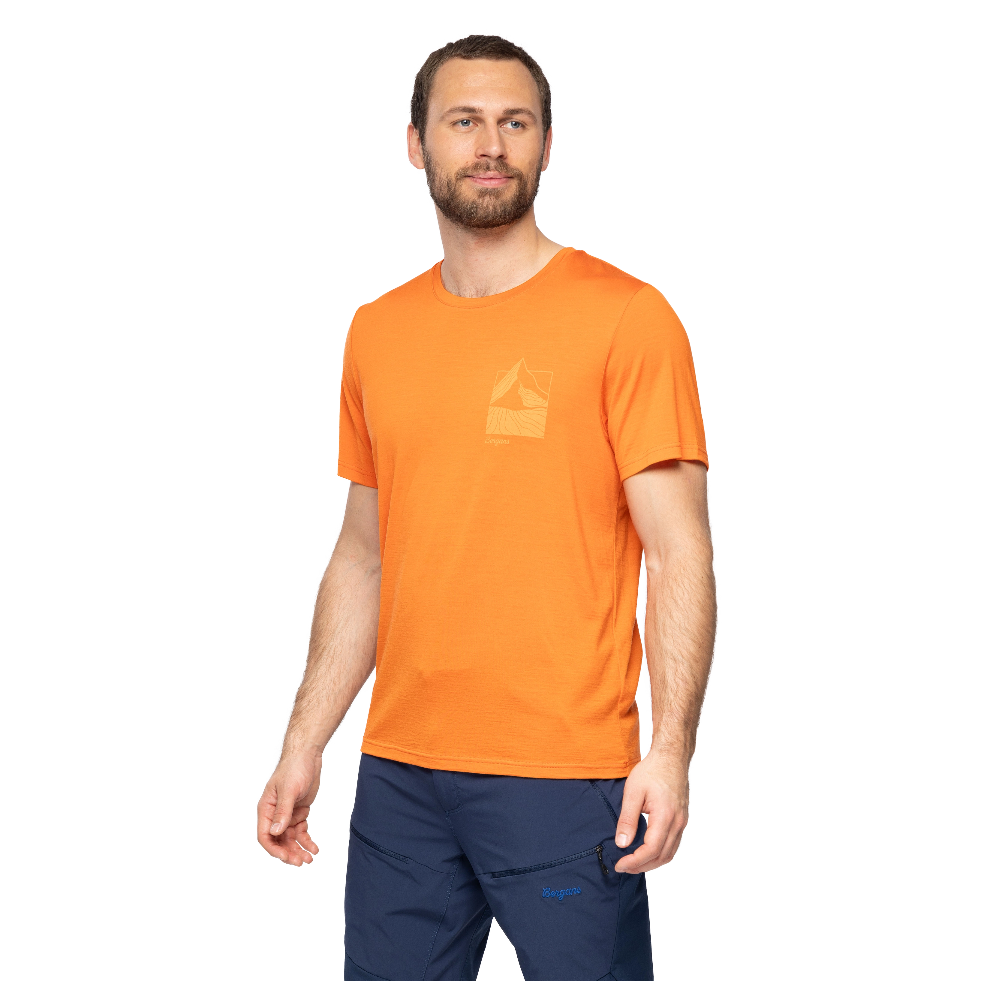 Rabot Mount Wool Tee Men Alert Orange