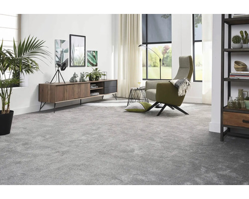Tapijtvloer, gekreukt velours, Banwell grijs FB75, 400 cm breed (per meter verkocht)