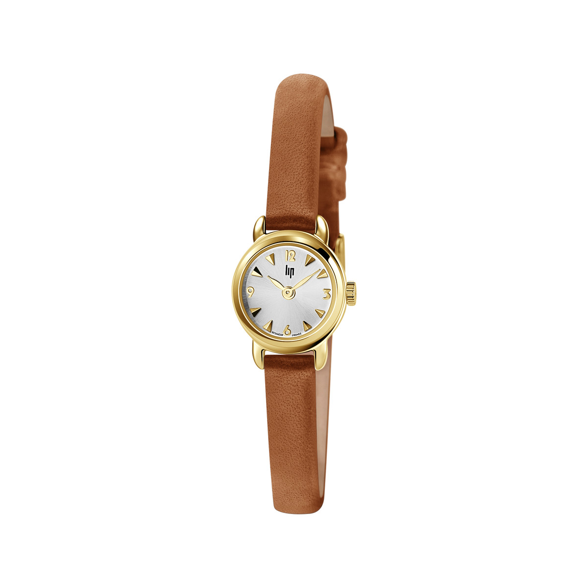 Montre Lip femme acier cuir marron