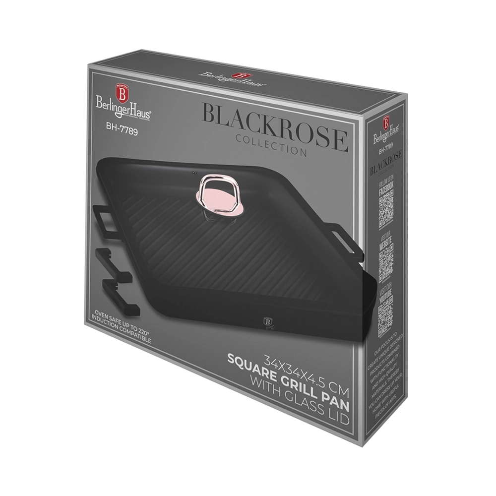 Berlinger Haus Grillpfanne mit Deckel Black Rose Collection