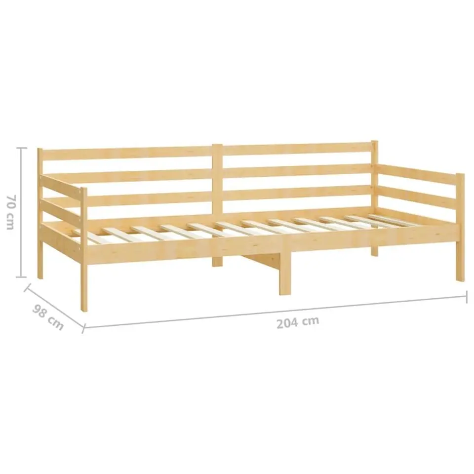 vidaXL - Bedbank - Naturel - Massief grenenhout - 90x200 cm
